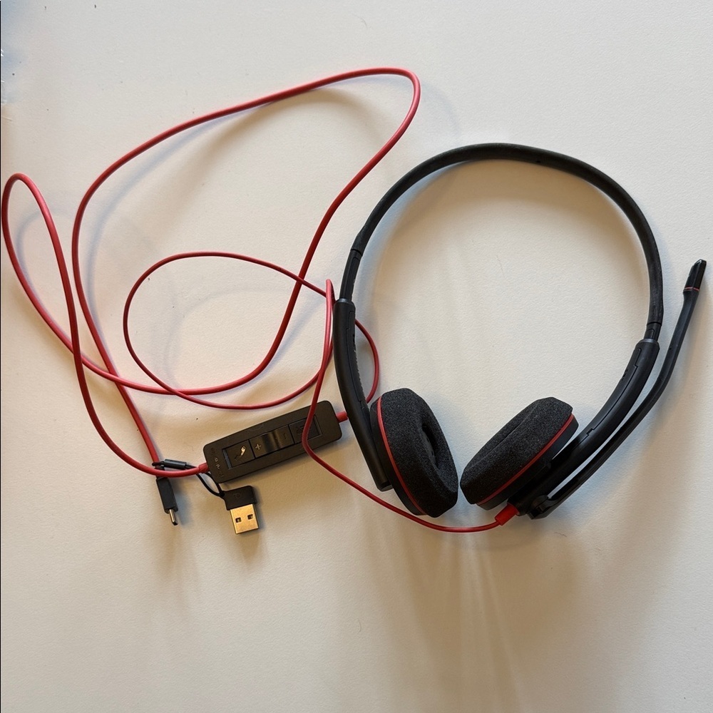 Plantronics (Poly) Blackwire 3225 Wired Stereo Headset USB-A & 3.5mm used once
